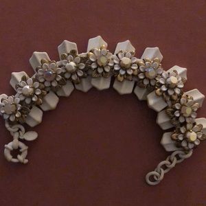 JCrew Bracelet w gold and white flowers